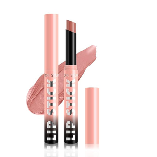 COOL STORY Matte Lipstick Lightweight Blurring Formula with High Impact Pigment, Long-lasting, 0.07 oz (Peach Nude)