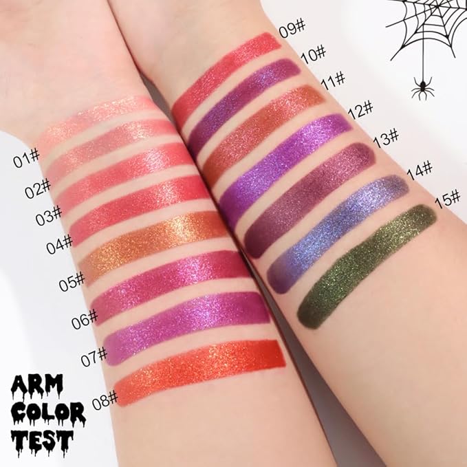 Orange Metallic Lipstick for Women,Lightweight Non-Drying Shimmer Frosted Lipsticks,Glitter Lip Gloss Stain Long Lasting Waterproof No Smudge Proof No Transfer 12 Hour,Cruelty-Free Makeup