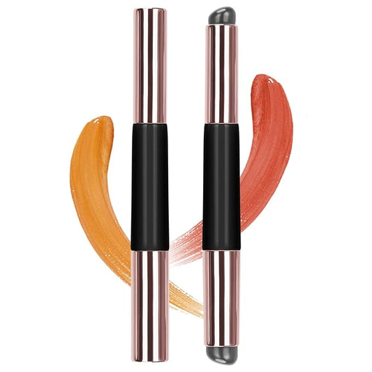 Unaone Silicone Lip Brush - Double-ended Premium Silicone Lip Applicator with 2 Lids, Makeup Brush for Lip Clay, Lip Balm, Lip Gloss, Lip Glaze, Concealer, Smudge (1 PCS)