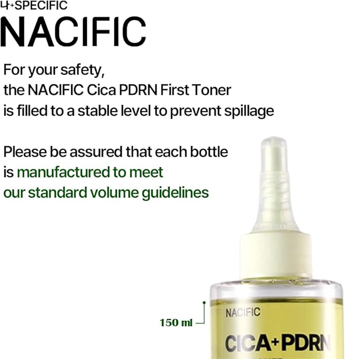 NACIFIC CICA PDRN First Toner 5.07 fl oz 150ml – Centella Asiatica & PDRN for Sensitive Skin, Cooling Spot Toner, Balancing & Soothing Korean Skincare
