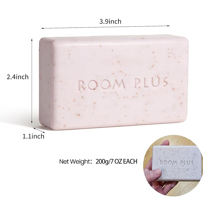 YESUN Fragrance Bar Soap, Big Brick of Bath Soap,Made with Organic Oils, 3-pack,1.3lb,Natural Soap Bar,Moisturizing clean, Floral Scent,Walnut Powder Exfoliates ROOMPLUS (vanilla)