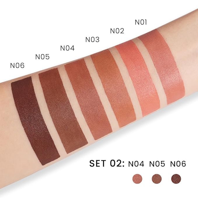 evpct 3Pcs Dark Deep Orange Brown Coffee Nude Matte Lipstick Sets for Women 24 Hour Matt Matte Lipstick Long Lasting Waterproof and Smudge Proof Fall Color Lipstick Shades Dark Brown Lip Liner Set 02