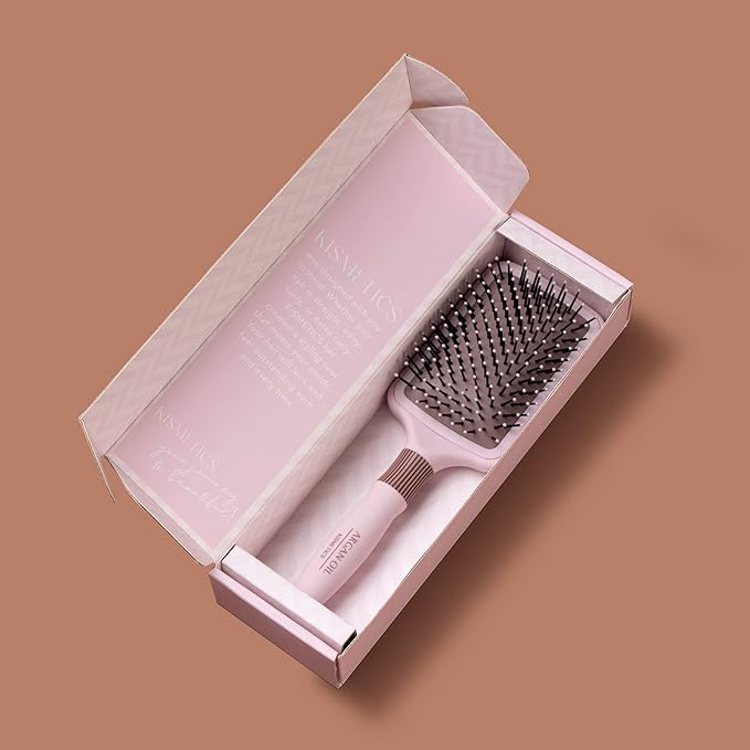 Argan Oil Infused Hair Brush, Large Paddle, Gentle Detangling, Scalp Massage, Blowdry, for Long Hair and All Hair Types, Non Slip, Lightweight, 35.274 Ounces