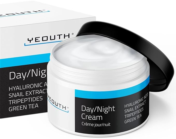 YEOUTH Day Night Face Moisturizer with Hyaluronic Acid, Snail Mucin Cream and Copper Tripeptide, Hydrating Fragrance Free Facial Moisturizer, Face Skin Care Cream for Women and Men 4oz