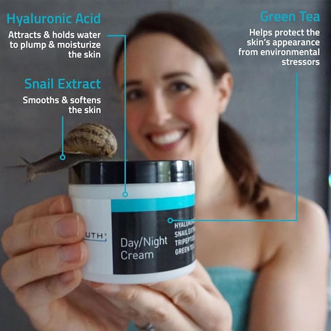 YEOUTH Day Night Face Moisturizer with Hyaluronic Acid, Snail Mucin Cream and Copper Tripeptide, Hydrating Fragrance Free Facial Moisturizer, Face Skin Care Cream for Women and Men 4oz