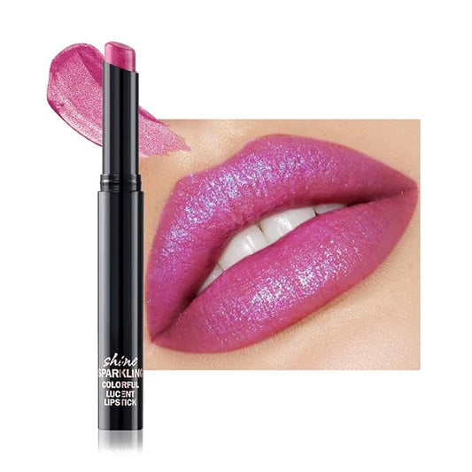 Lavender Purple Metallic Lipstick for Women,Lightweight Comfortable Non-Drying Shimmer Frosted Lipstick,Glitter Lip Gloss Stain Long Lasting Waterproof Smudge Proof 24 Hour Full Coverage Lip Makeup