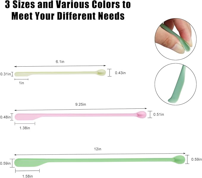 Makeup Spatula Set – 6 Pack Silicone Jar Scraper in Mini, Small, Large Sizes for Cosmetics, Lotion, Food Bottles & Skincare Jars (Multicolor)