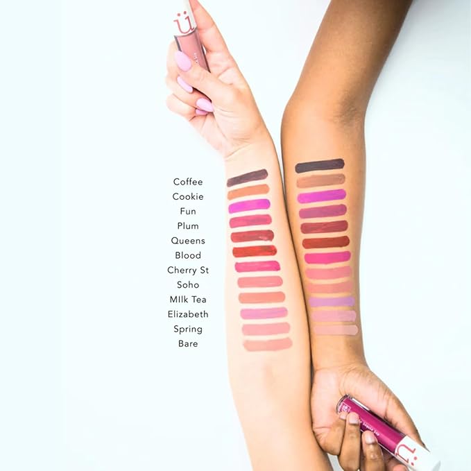 M2U NYC (Elizabeth Nude Purple Matte Liquid Lipstick – Long Lasting High Impact Color with Up to 17H Wear – Matte Lipstick for Women – No Budge Creamy Vegan Formula Infused with Jojoba Oil