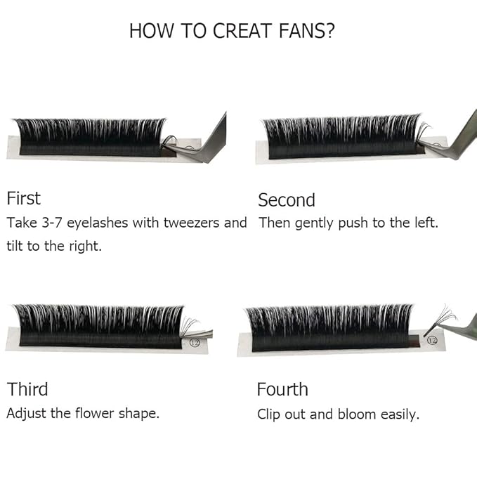 Volume Lash Extensions DD Curl 13mm 0.07mm 2D~20D Easy Fan Volume Lashes by FADLASH