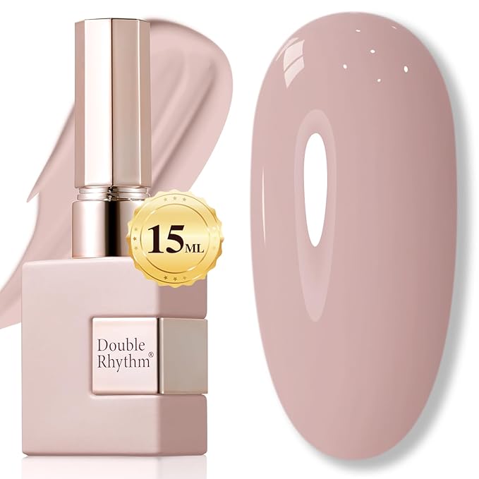 Double Rhythm 15ML Gel Polish Pure Sheer Same Color Same Bottle Soak Off Gel Polish Art Manicure Salon DIY at Home for Women (Milky Khaki-A1467)