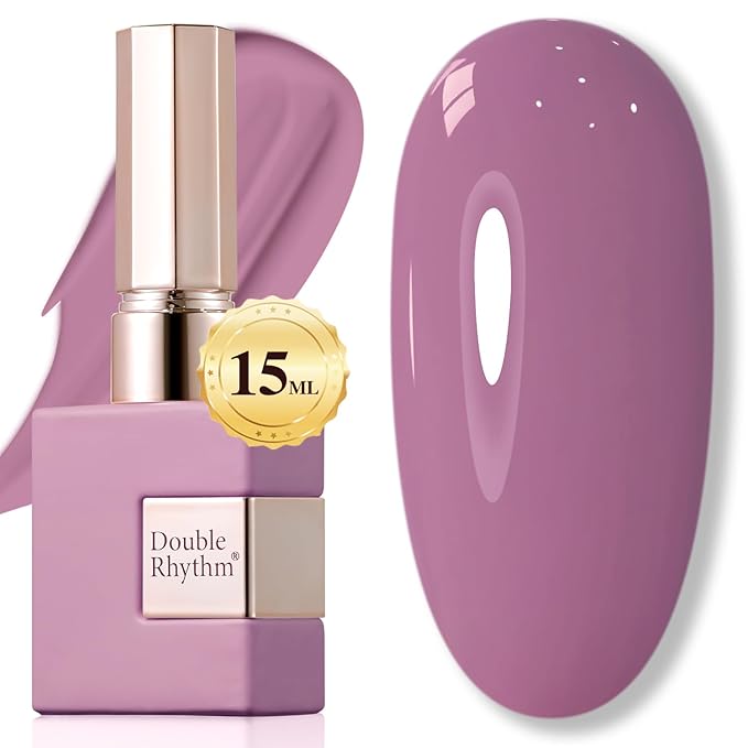 Double Rhythm 15ML Gel Polish Pure Sheer Same Color Same Bottle Soak Off Gel Polish Art Manicure Salon DIY at Home for Women (Wine Purple-A1469)