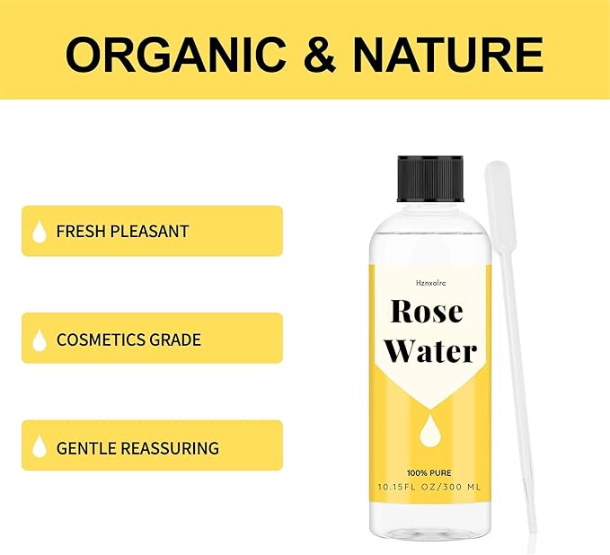 10.15 fl oz Rose Hydrosol for Face Hydrating Mist Hydration, 100% Pure Rose Water, Cleanses & Softens Skin, Promotes Healthy Skin Cell, Suitable for All Skin Types