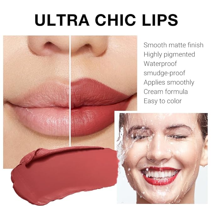 evpct Coral Orange Red Matte Creamy Lipstick for Women, Long Lasting Waterproof Velvet Lipstick, Lip Stick Crayon Buildable Blendable Creamy Color, Longwear Lip Makeup Cruelty-free 24 hour original 04