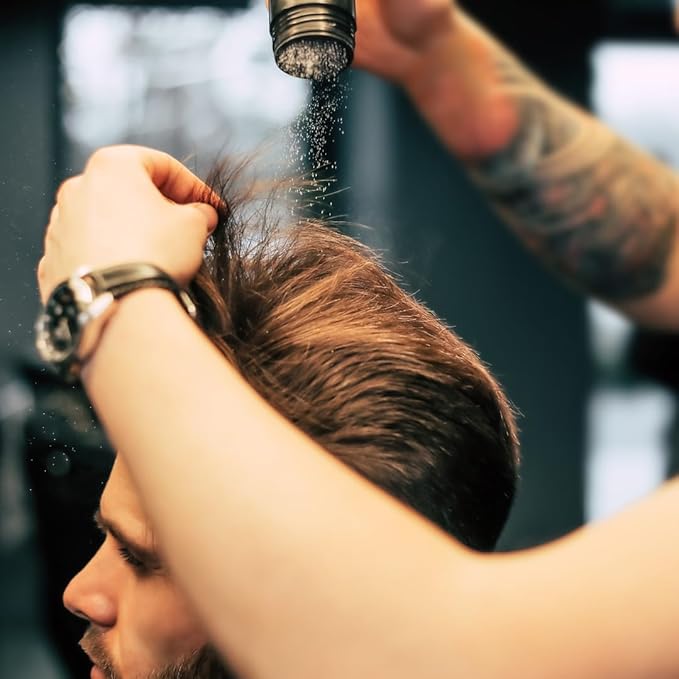 TRENDSTARTER - THICKENING FIBER POWDER (40g) - Natural Matte Finish Hair Styling Powder for All Hair Colors - Instant Thickness, Volume, & Texture - Oil Eliminating Lightweight Formula