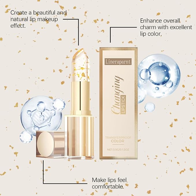 Transfer Proof Color Changing Lipstick, Color Changing Lipstick for Women, Transferproof Color-Changing Lipsticks Crystal Clear Alchemy Auto-Tints on Contact (1PCS)