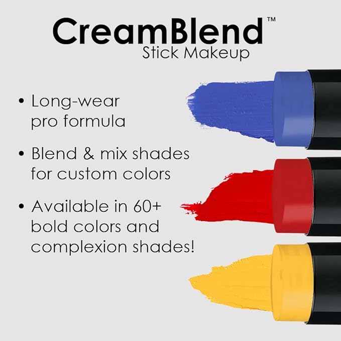 Mehron Makeup CreamBlend Stick | Face Paint, Body Paint, & Foundation Cream Makeup | Perfect for Halloween .75 oz (21 g) (Green)