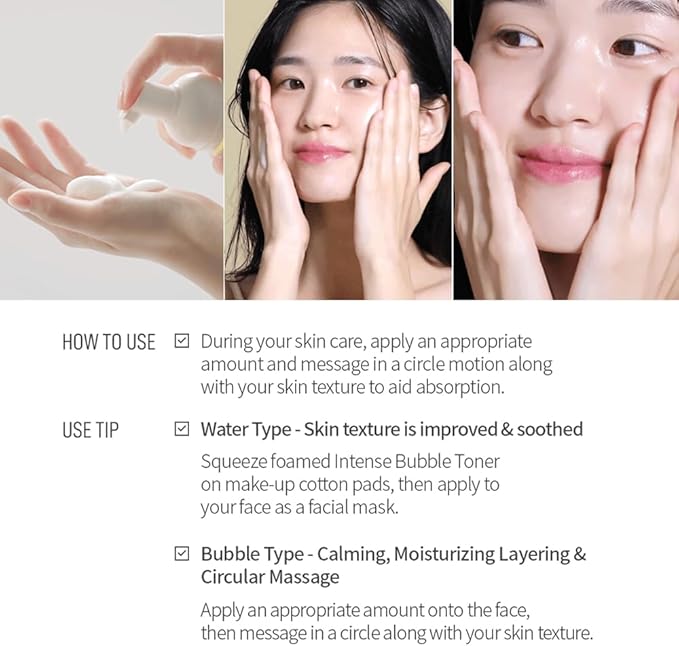 TENZERO Intense Bubble Toner, 4.73 fl oz/140ml, Hydrating & Exfoliating Bubble Toner for Face, Glowing Anti-Aging, Radiant Complexion & Skin Elasticity