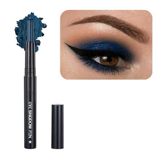Blue Eyeshadow Stick Makeup, Smooth Cream Shimmer Eye Shadow Pencil, Waterproof Hypoallergenic Long Lasting Crayon, Glitter Primer Palette Eyeliner