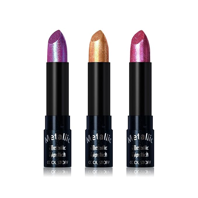 Metallic Glitter Lipstick Set Shimmering Colors (Set-C)