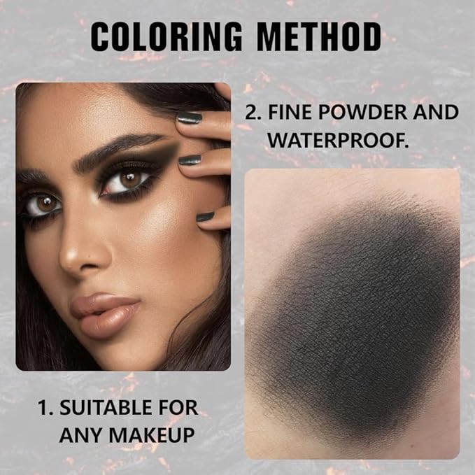 evpct Matte Black Single Eye Shadow Palette Makeup for Older Women, Black Cream Eye shadow Palette Single for Older Women Matte, High Pigment Waterproof Monochrome Mini Eyeshadow, sombra de ojos