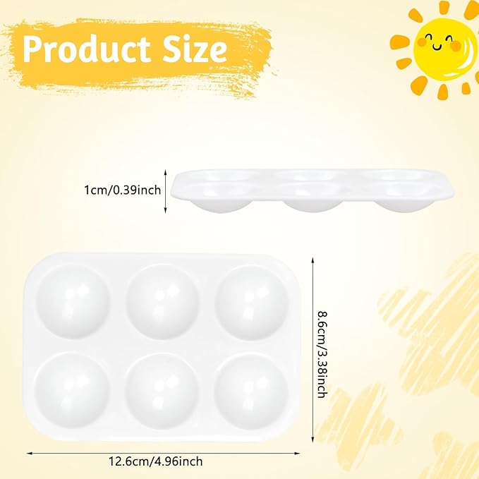 100PCS Paint Tray Palettes Plastic Paint Pallets for Kids or Students Watercolor Palette Painting Tray for Painting Party, DIY Craft and Art Painting