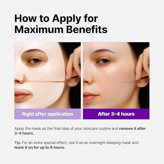 Super Glow Deep Collagen Hydrogel Mask 1.48 oz × 4 Sheets, 5,000,000ppb Hydrolyzed Collagen, Elasticity, Wrinkle Care & Radiance, Overnight K-Beauty Mask (4 Count (Pack of 1))