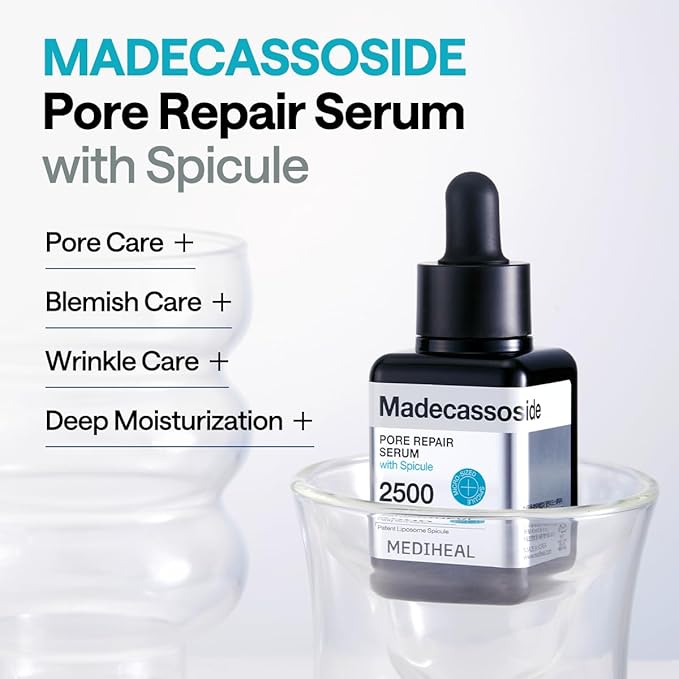 Mediheal Madecassoside Pore Repair Serum 1.35 fl.oz | 2,500 ppm Liposome Spicule & 98.5% Purity Madecassoside Included | Improvement of Pore Spot | Soft Texture for Deep Moisturizing | Non-Irritating