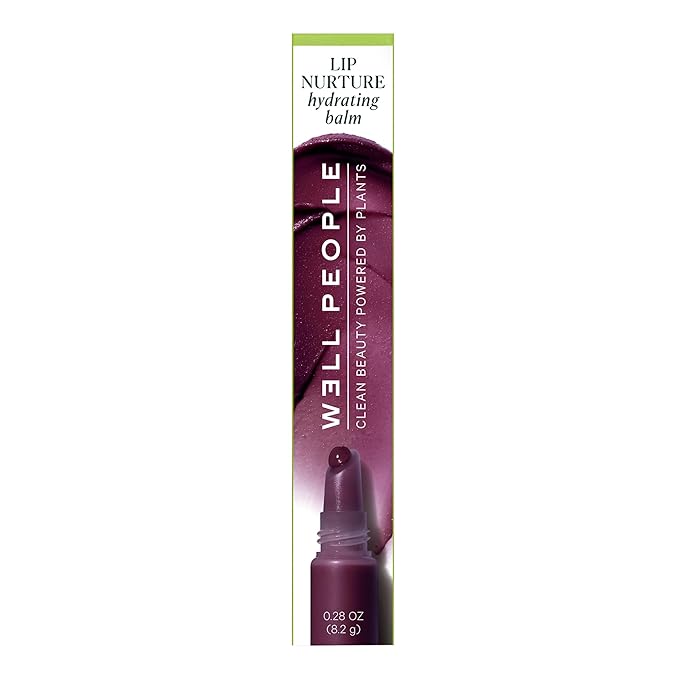 Well People Lip Nurture Hydrating Balm, Lip Balm For Hydration & Vibrant Sheer Color, Soothes & Softens Lips, Vegan & Cruelty-free, Blackcurrant