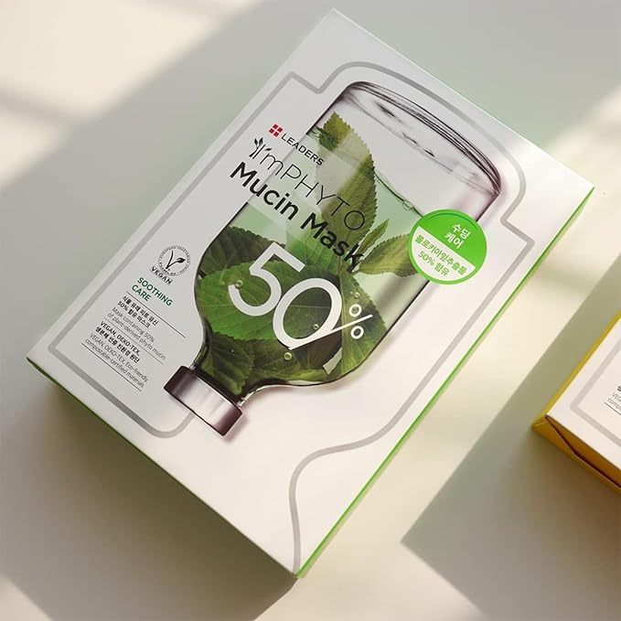 I'MPHYTO Leaders Facial Mask 10 Sheet Mucin Vegan Mask | Soothing Care & Hydrating Skin Care | Natural Plant-Based Ingredient | Certified Vegan | Natural Cellulose Sheet