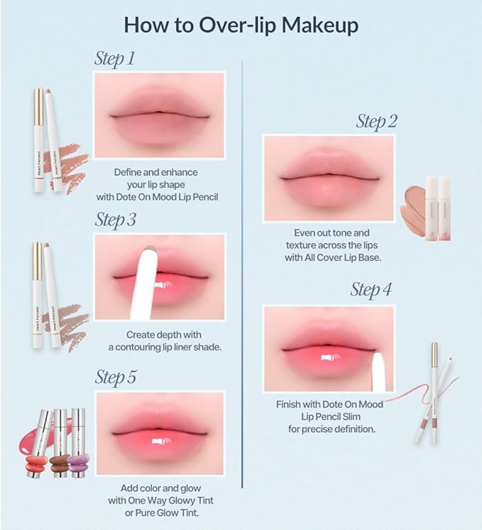 Heart Percent Dote On Mood Lip Liner Pencil, Long-Lasting Creamy Lip Crayon Smooth Lipliner Retractable Lipstick Overlip Line Color 0.8g, #18. Fig Rose