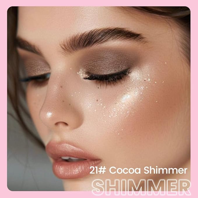 2-in-1 Cream Eyeshadow & Highlighter Stick, Waterproof Cocoa Shimmer Eye Shadow Pencil for Women, Long-Lasting Pigmented Makeup, sombras para ojos 17