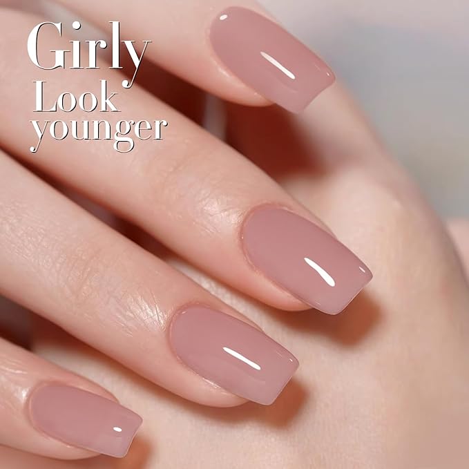 Double Rhythm 15 ML Gel Polish Pure Sheer Same Color Same Bottle Soak Off Gel Polish Nail Art Manicure Salon DIY at Home for Women (Pink Lilac-A1369)