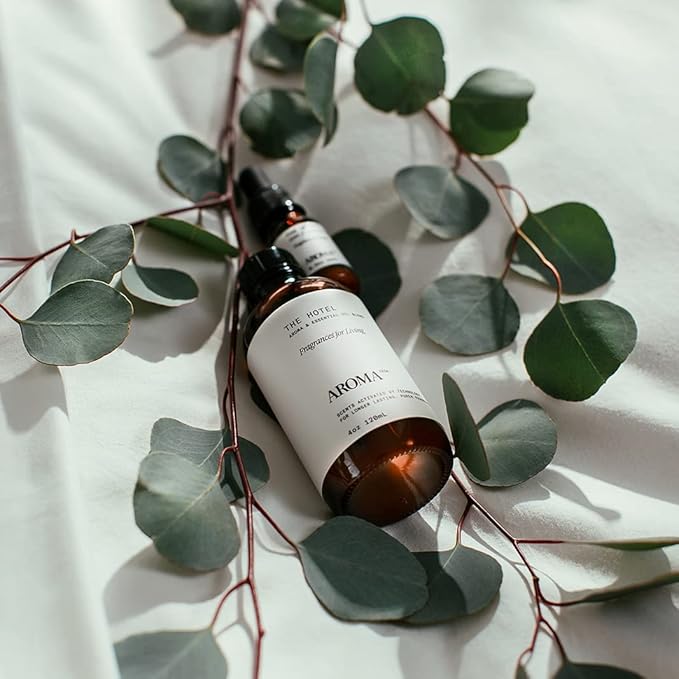 AromaTech The Hotel & White Tea & Thyme Set | Aroma Diffuser Essential Oils Blend of Peach, Red Rose, Pine, White Tea, Thyme, Amber - 120 Milliliter