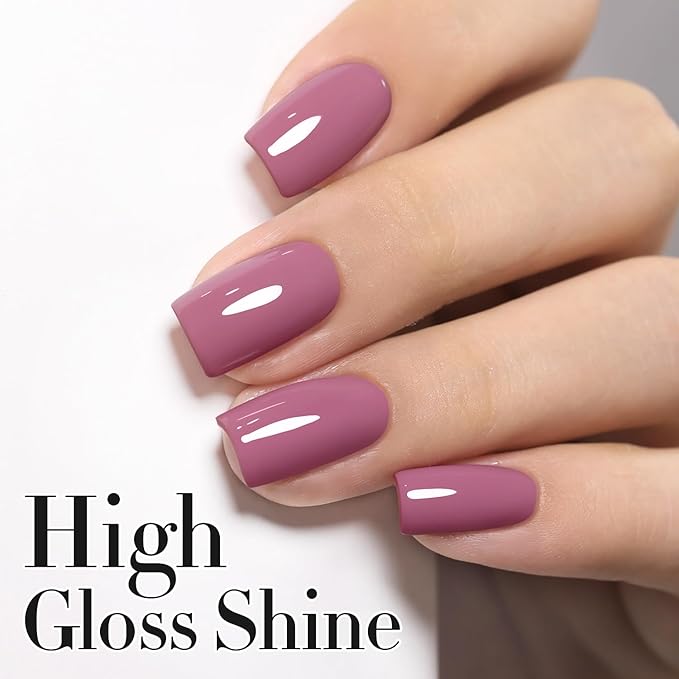 Double Rhythm 15ML Gel Polish Pure Sheer Same Color Same Bottle Soak Off Gel Polish Art Manicure Salon DIY at Home for Women (Wine Purple-A1469)