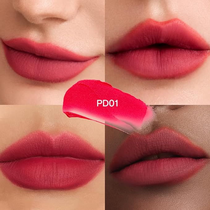 INTO YOU Matte Liquid Lipstick for Women, Canned Long Lasting Red Lipstick Waterproof with Lip Brush, No Transfer, High Pigmented with Lightweight Lip Mud Texture(PD01)