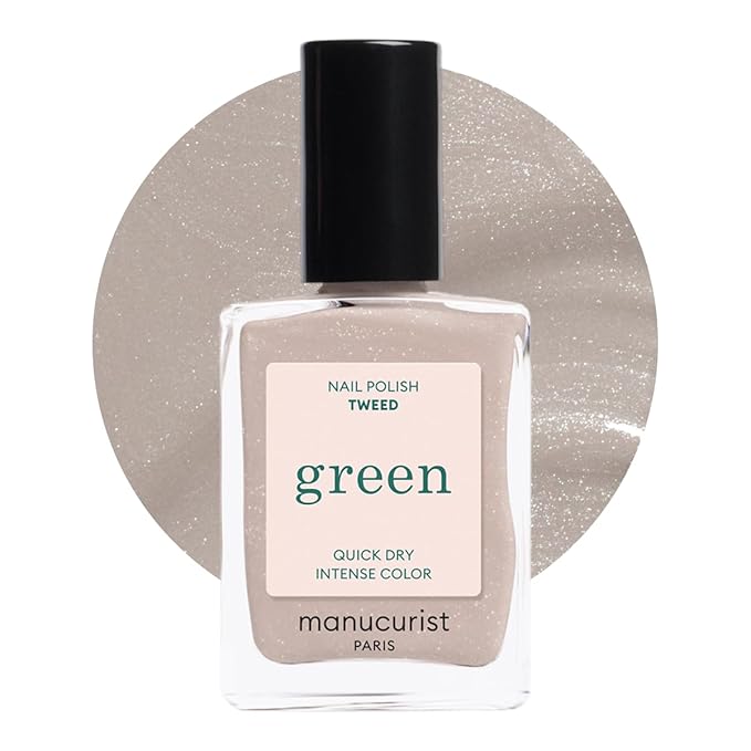 Manucurist Green Tweed - Grey Nail Polish - 9-Free, Vegan and Plant-Based - Quick Dry Manicure - Non Toxic - Made in France - 0.5 fl oz