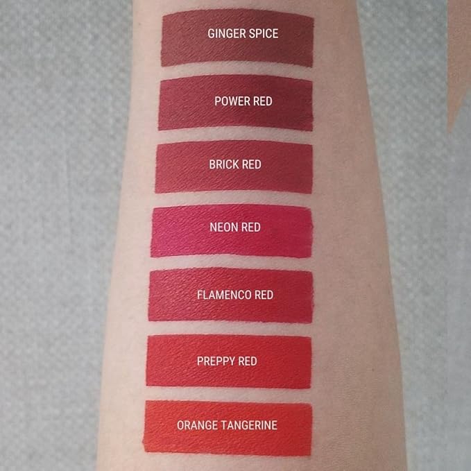 Aromi Matte Liquid Lipstick | Bright, True Red Lip Color for Women, Long-Lasting, Vegan, Long Wear, Blue Undertones, Waterproof, Handmade (Flamenco Red)