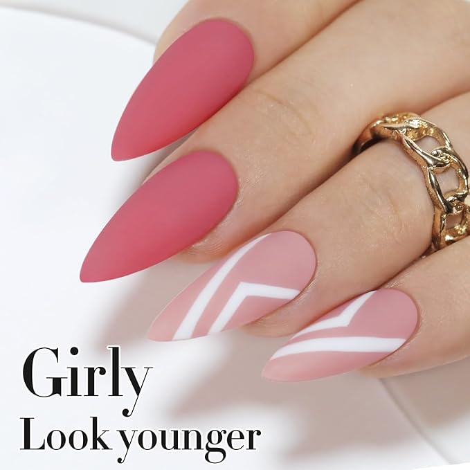 Double Rhythm 15ML Gel Polish Pure Sheer Same Color Same Bottle Soak Off Gel Polish Art Manicure Salon DIY at Home for Women (Rose Pink-A1473)