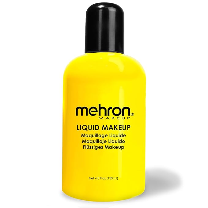 Mehron Makeup Liquid Makeup | Face Paint and Body Paint Perfect for Halloween, Cosplay I Air Brush Compatible 4.5 oz (133 ml) (Yellow)
