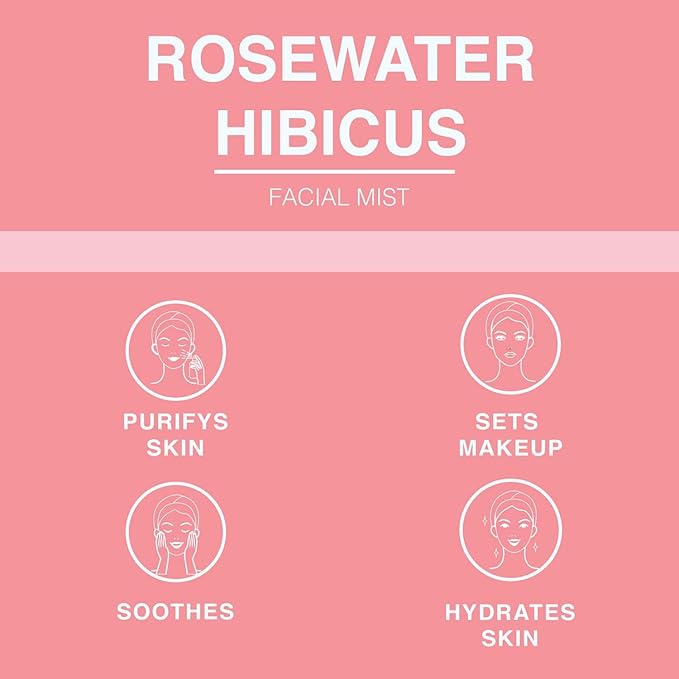 BEAUTE DE PROVENCE Rose Water Spray for Face & Body Refreshment with Moisturizing Hyaluronic Acid and Hibiscus water | Instant Hydration, Cooling, Calming & Conditioning (8 FL OZ)