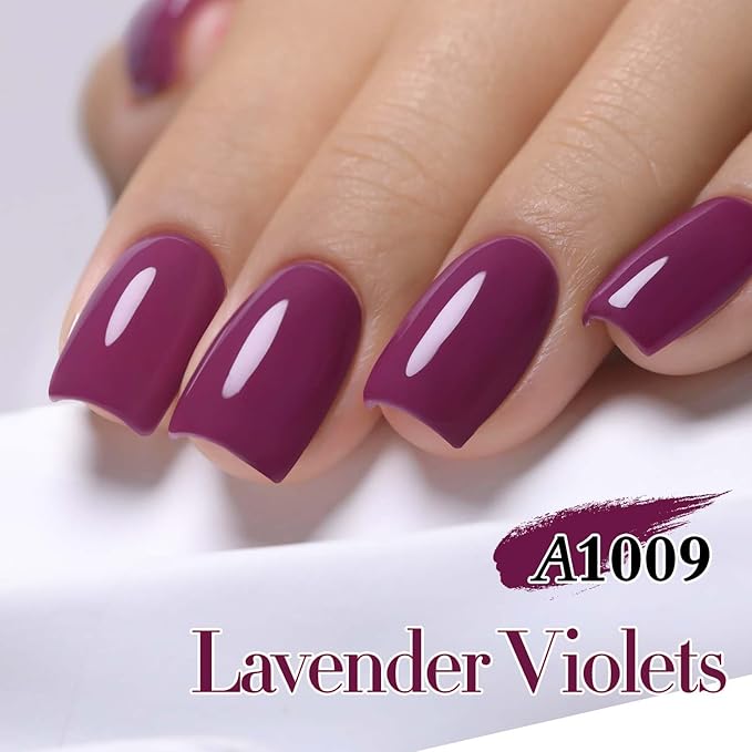Double Rhythm 0.5Oz Gel Polish Pure Sheer Same Color Same Bottle Soak Off 15ML Gel PolishManicure Salon Nail Art DIY at Home for Women (Purple-A1009)