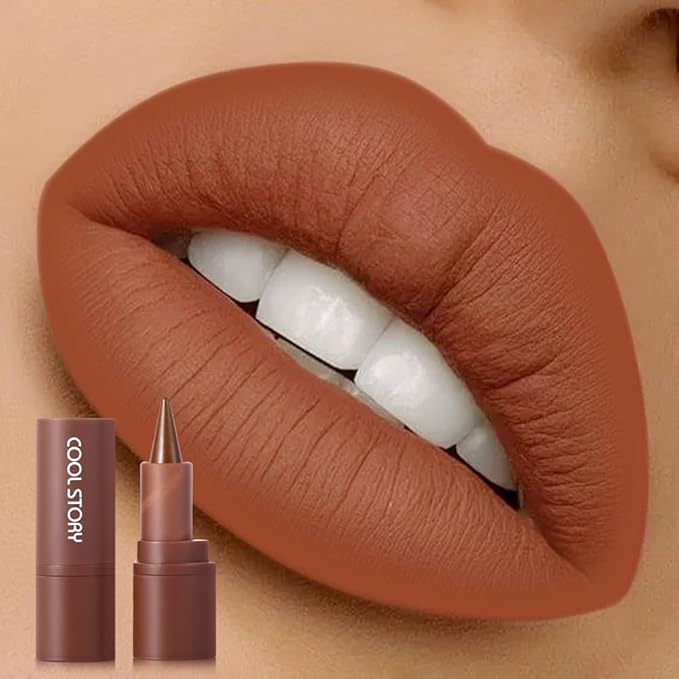 AMY'S DIARY Brown matte lipstick Lipstick Lip Makeup, Precision Tip Matte Lip Crayon, Longwear Up To 24Hrs, Lead The Way,Smudge Waterproof for Women Smudge Waterproof for Women (3# Nude Brown, 1 pc)