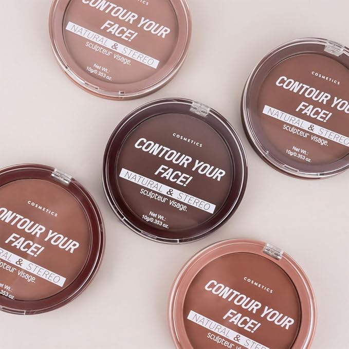 Natural Matte Dark Brown Cream Contour Palette – Lightweight, Blendable Monochrome Powder, Base for All Skin Tones, Face Makeup for Women & Men, Vegan, Cruelty-Free, Paleta de Contorno en Crema Mate