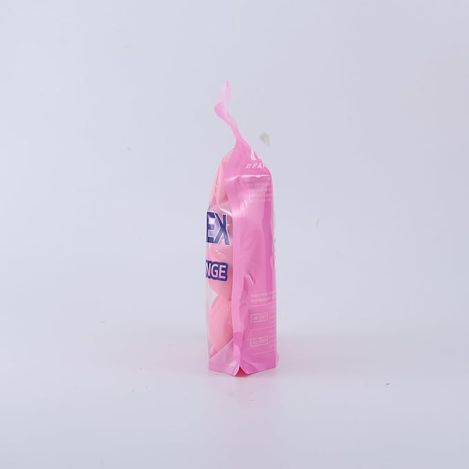 BEAKEY Super Soft Makeup Sponge Set of 6, Makeup Sponges for Foundation, Liquid, Cream and Powder, Pink Beauty Sponge for Blending, 0 Latex Blender