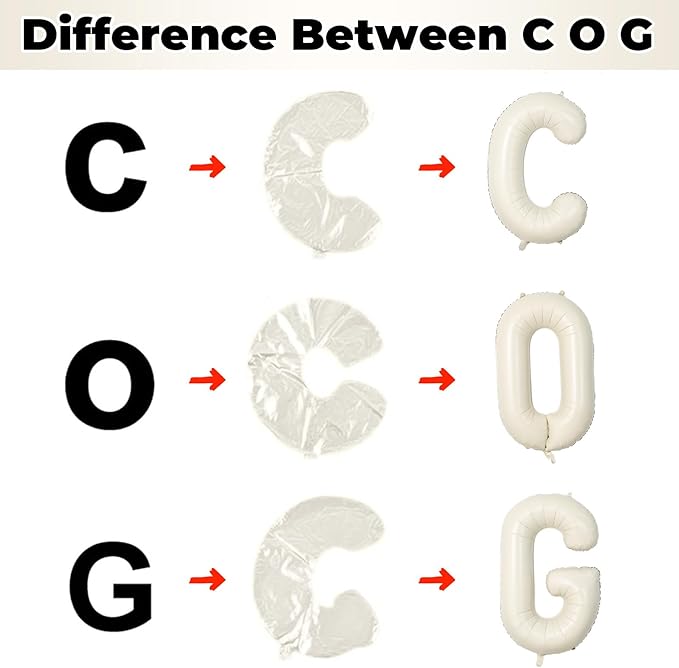 40 Inch Custom Letter Balloons, Giant Alphabet G Foil Name Balloon Cream White, Mylar Self Inflating Beige G, Helium Customize for Women Birthday Party Decoration