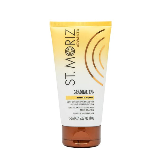 St Moriz Advanced Illuminating Gradual Self Tanner Lotion | Hydrating Vegan Sunless Tanning Moisturizer with Hyaluronic Acid & Shimmer Pigments (Tinted Glow)