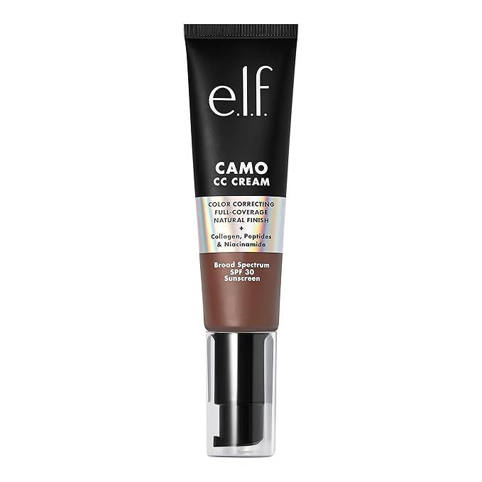 e.l.f. Camo CC Cream, SPF 30 Color-Correcting Medium-To-Full Coverage Face Foundation, Delivers An Airbrushed Finish, Vegan & Cruelty-Free, Rich 620 W