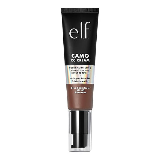 e.l.f. Camo CC Cream, SPF 30 Color-Correcting Medium-To-Full Coverage Face Foundation, Delivers An Airbrushed Finish, Vegan & Cruelty-Free, Rich 620 W