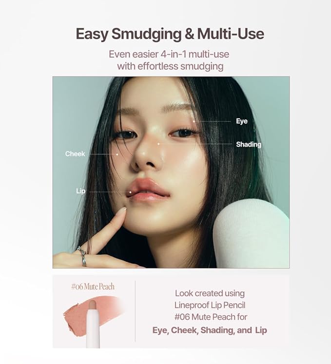 Heart Percent Dote On Mood Lineproof Lip Pencil, 12hr Long-Lasting Moderately Pigmented Creamy OverLip Crayon Waterproof Smooth Retractable Vegan Lip Liner Pencil 0.8g, #01. Nudy Beige