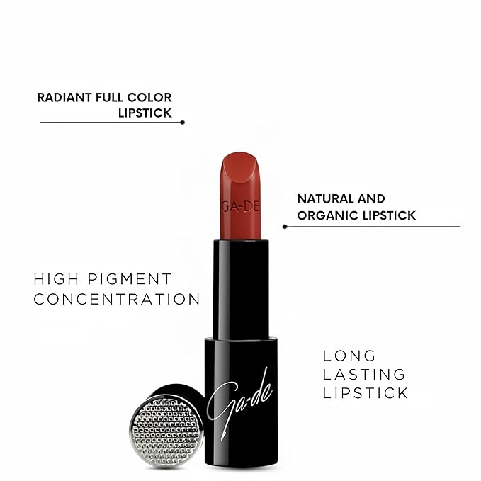 GA-DE Selfie Full Color Lipstick, 869 - Long Lasting High Pigment Lipstick with Argan Oil - Creamy Radiant Shine and Hydrating Benefits - 0.14 oz